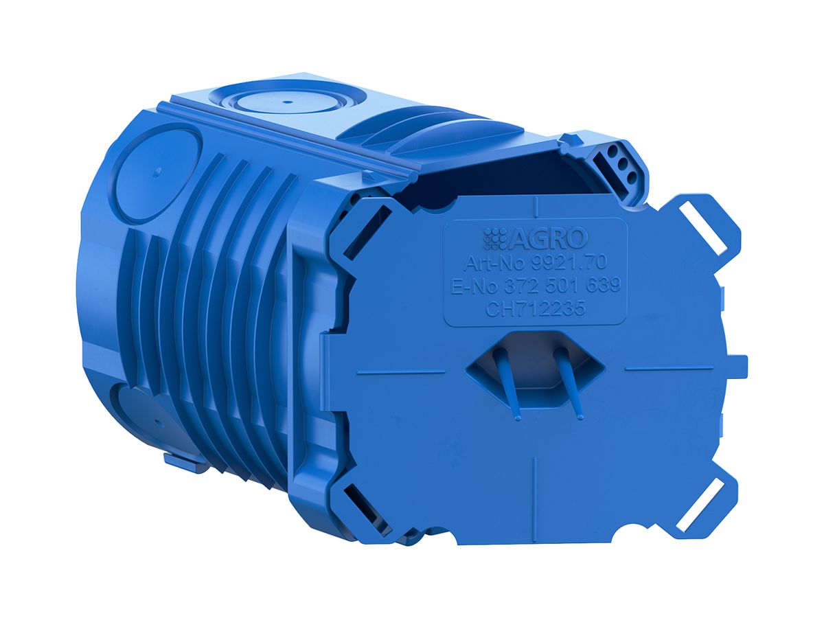 Einlasskasten AGRO NIS 70mm Gr.I mit Klappdeckel halogenfrei blau