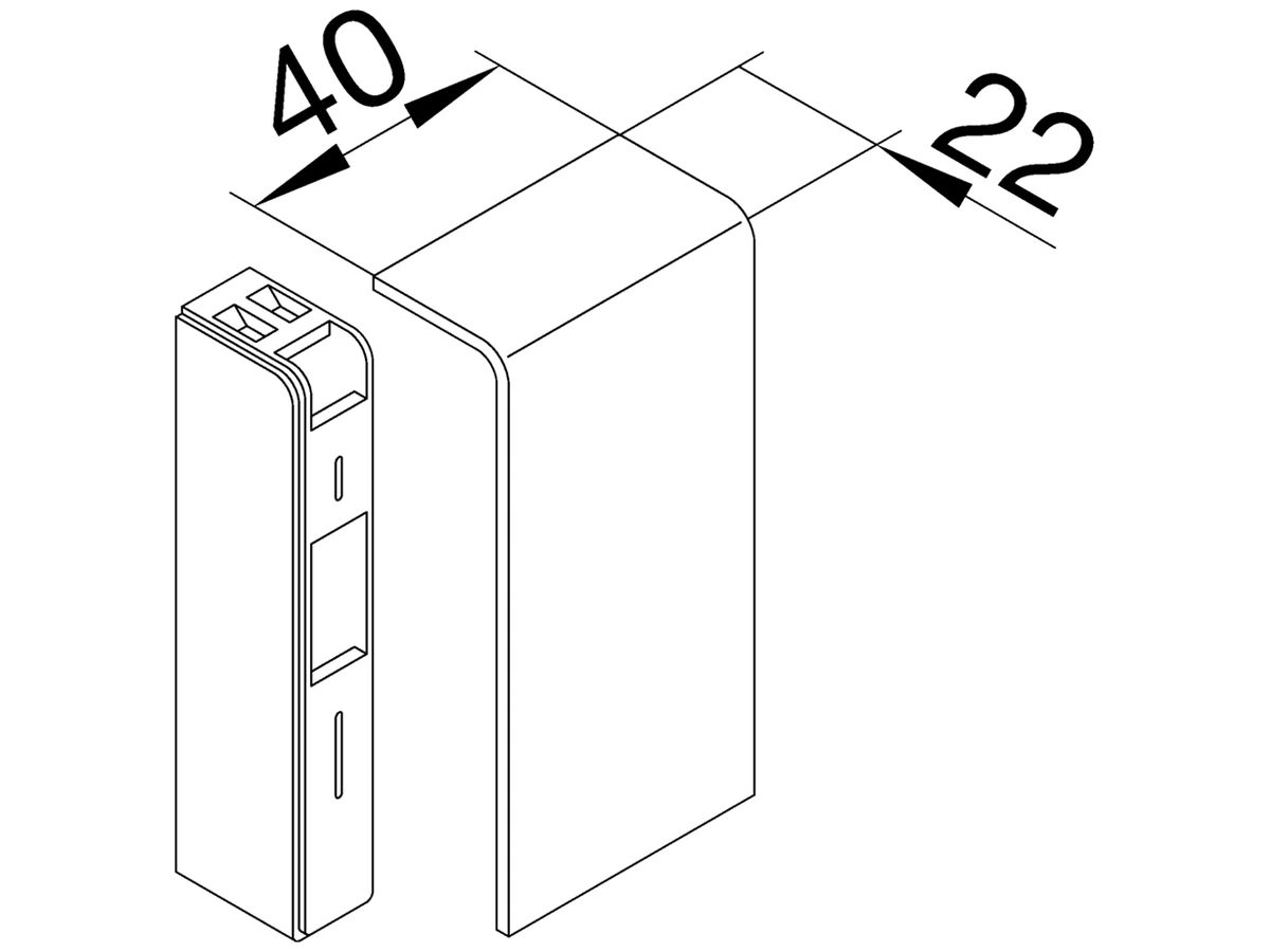Endstück tehalit SL20080, verkehrsweiss