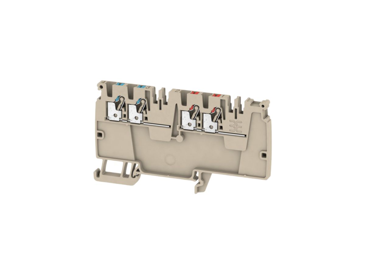 Potentialverteilerklemme Weidmüller AAP14 LI-LI PUSH IN 2.5mm² 24A TS35 beige