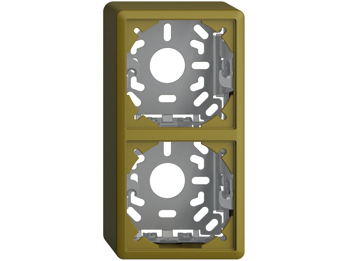 Kappe mit Grundplatte 2×54mm für Kombination FX vertikal/horizontal olive