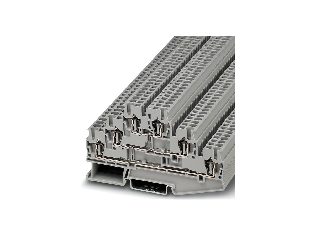 Dreistockklemme 0.08…4mm² Zugfederanschluss grau