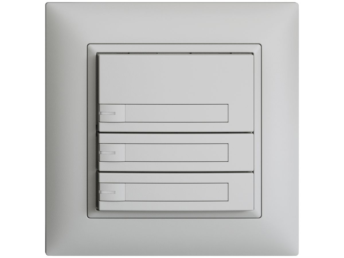 UP-Universaltaster 3×1T Schraubklemme EDIZIOdue hellgrau, mit Papiereinlage+LED