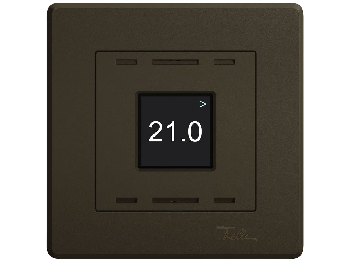 UP-Raumtemperatursensor EDIZIO.liv Wiser SNAPFIX® CO2 230V 5…30°C umbra