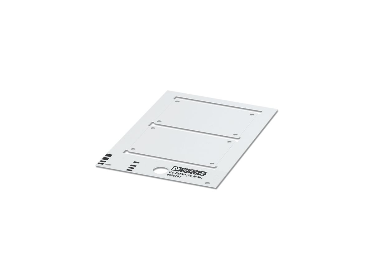 Bezeichnungskarte US-EMSP weiss für Geräte 74.5×53.7mm
