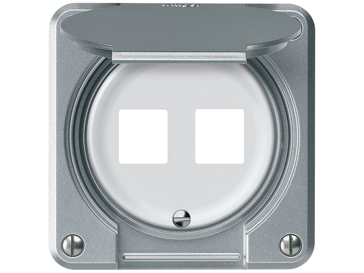 UP-Montageset robusto gerade für 2 Buchsen 86×86mm Aluminium