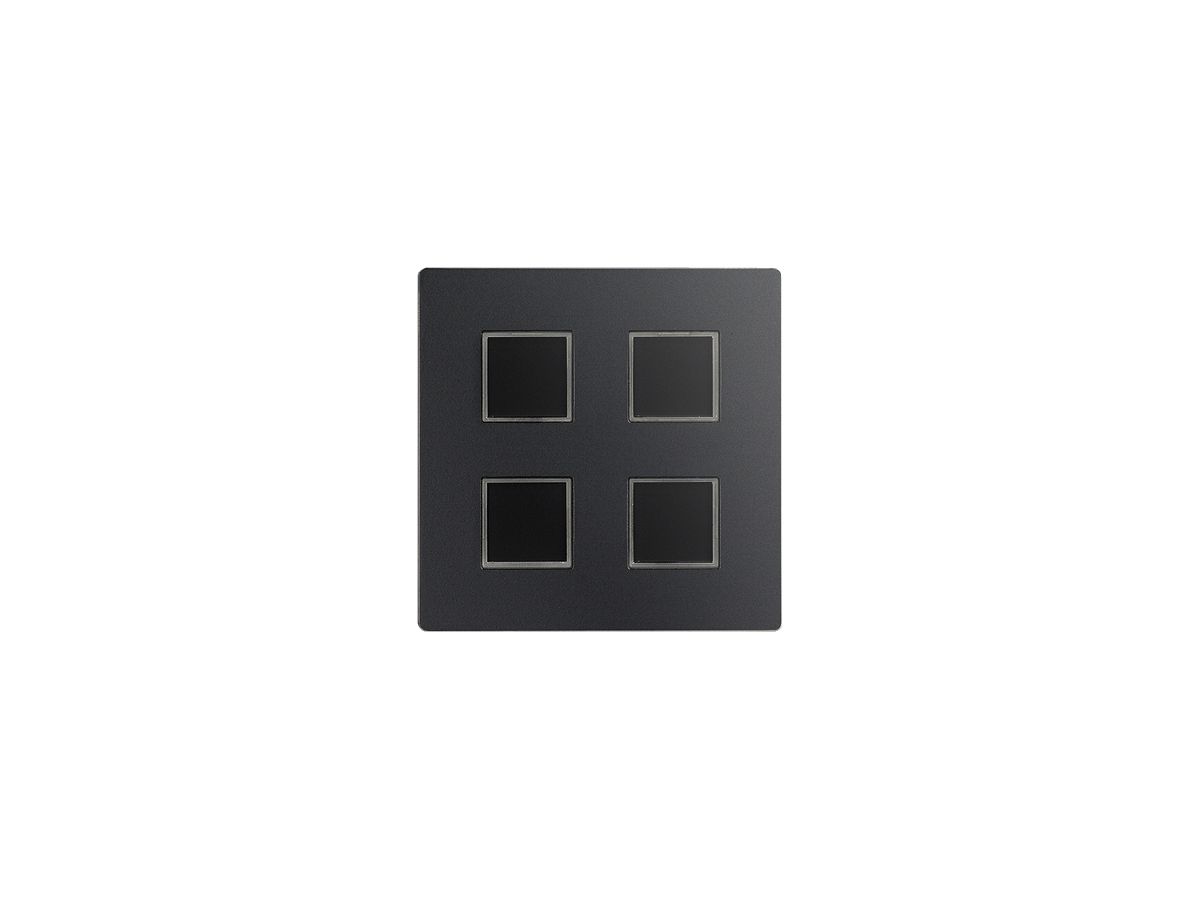 Abdeckset EDIZIOdue elegance für 4×Taster graphitgrau