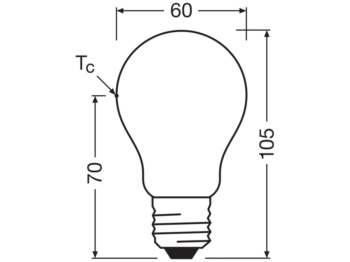 LED-Lampe LEDVANCE CLASSIC A E27 3.8W 806lm 2700K DIM Ø60×105mm Typ A mattiert