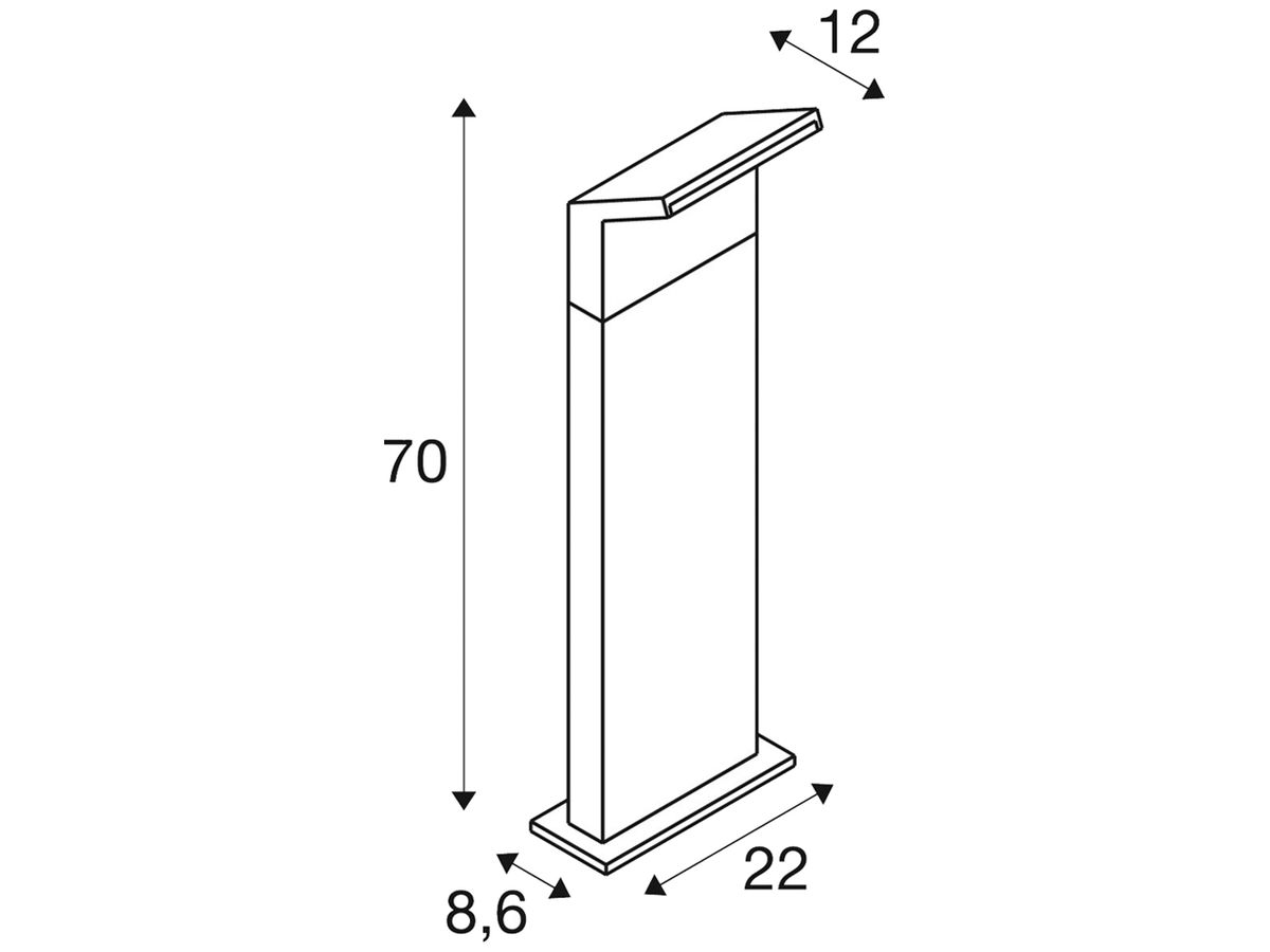 LED-Wegeleuchte SLV ORDI II 10W 700lm 822/830 IP65 700mm schwarz