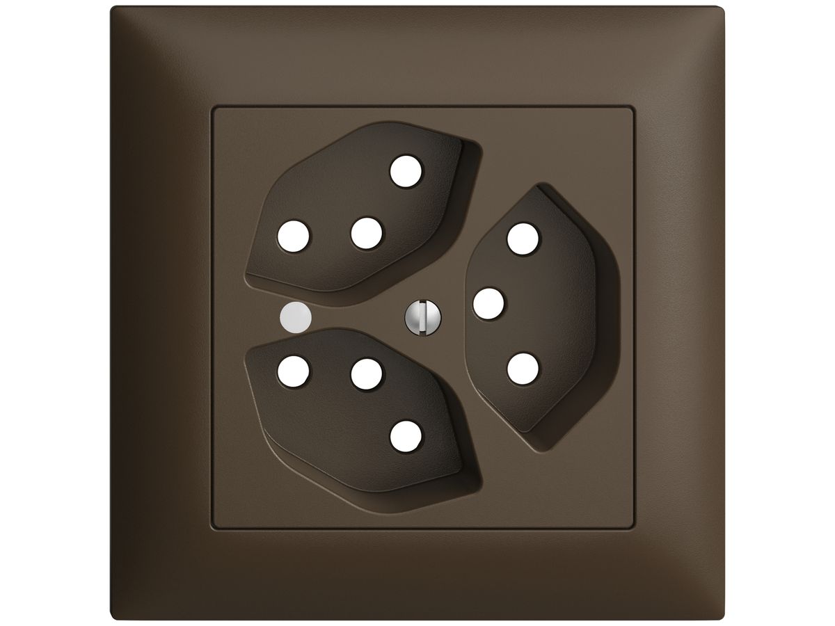 UP-Frontset EDIZIOdue coffee 88×88mm 3×T13 mit Linse