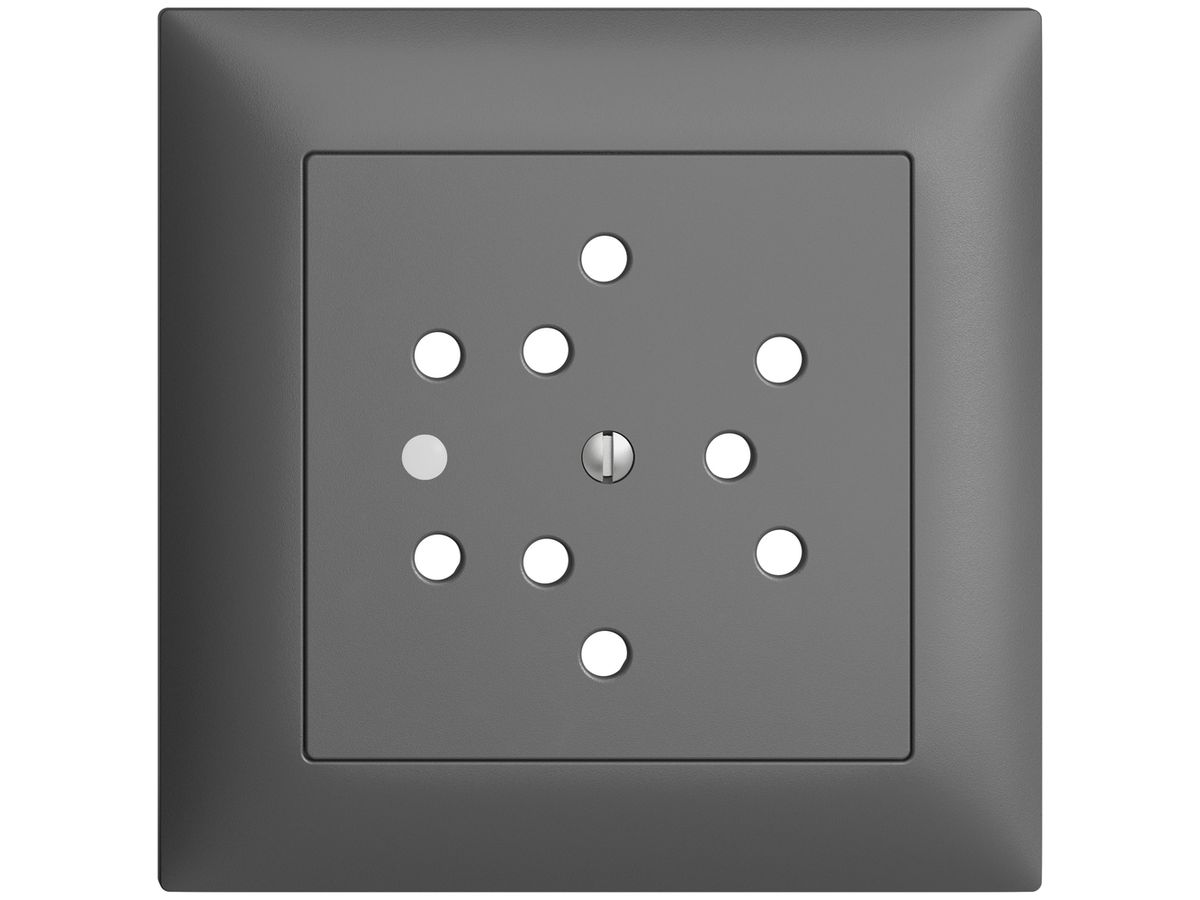 UP-Frontset EDIZIOdue dunkelgrau 88×88mm 3×T12 mit Linse