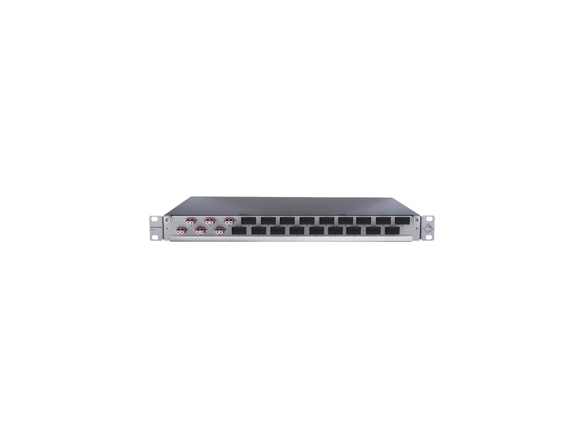 Breakoutbox 19" Dätwyler OV-SO 6×LCD/PC violett OM4 versetzt 1HE grau