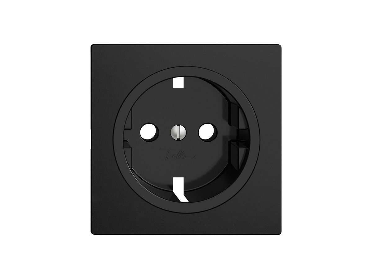 Frontset Feller EDIZIOdue für Schuko-Steckdose 60×60mm schwarz