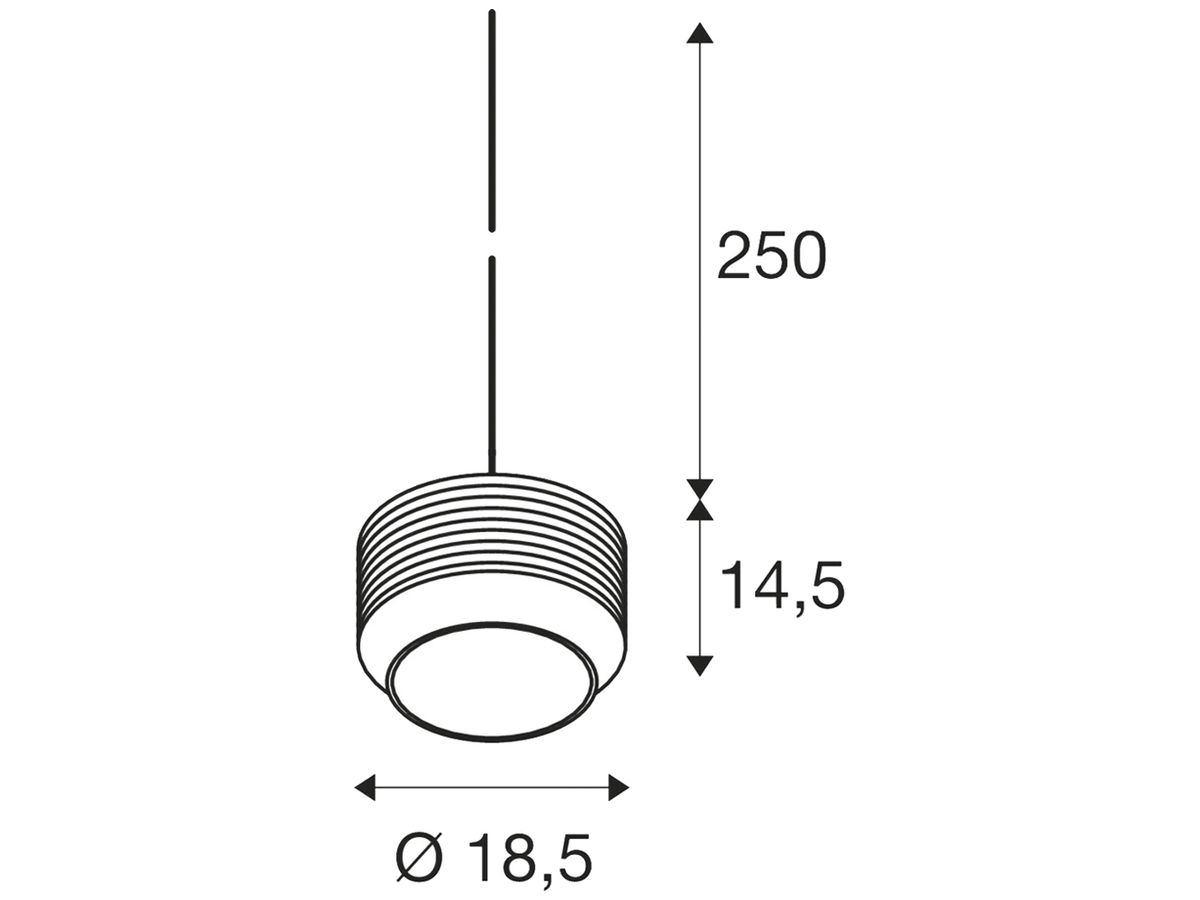 Pendelleuchte SLV PANTILO E27 1×0…15W Ø185mm Silber