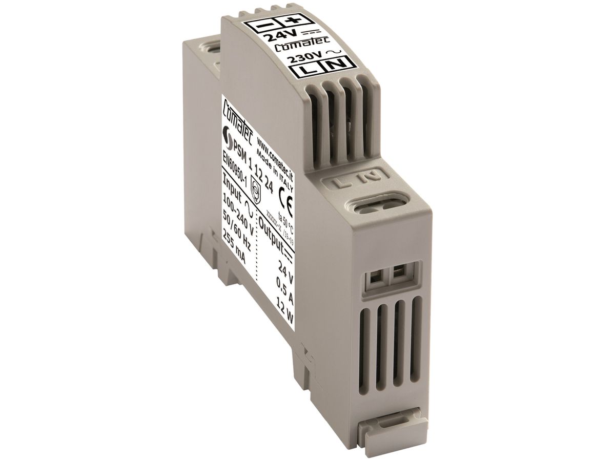 REG-Netzteil Comatec PSM1, IN: 100…240VAC, OUT: 24VDC/15W, stabilisiert, 1TE