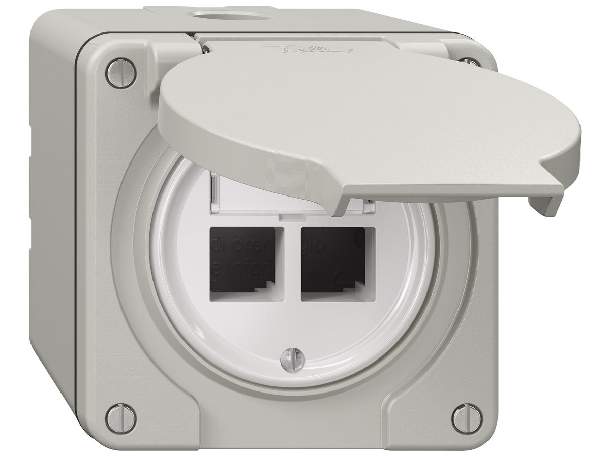 AP-Montageset NEVO EASYNET S-One SNAPFIX® für 2 Buchsen 87×87mm lgu