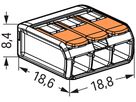 Verbindungsklemme WAGO 221 3×0.2…4mm² Hebel 32A 450V orange transparent