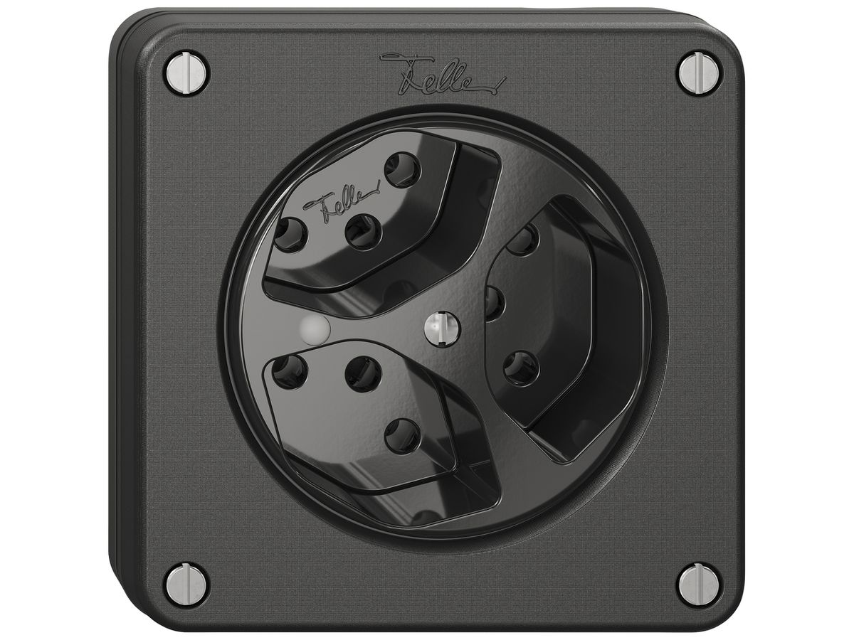 UP-Steckdose NEVO SNAPFIX® 3×T13 10A 250V beleuchtet 87×87×32mm IP21 sz