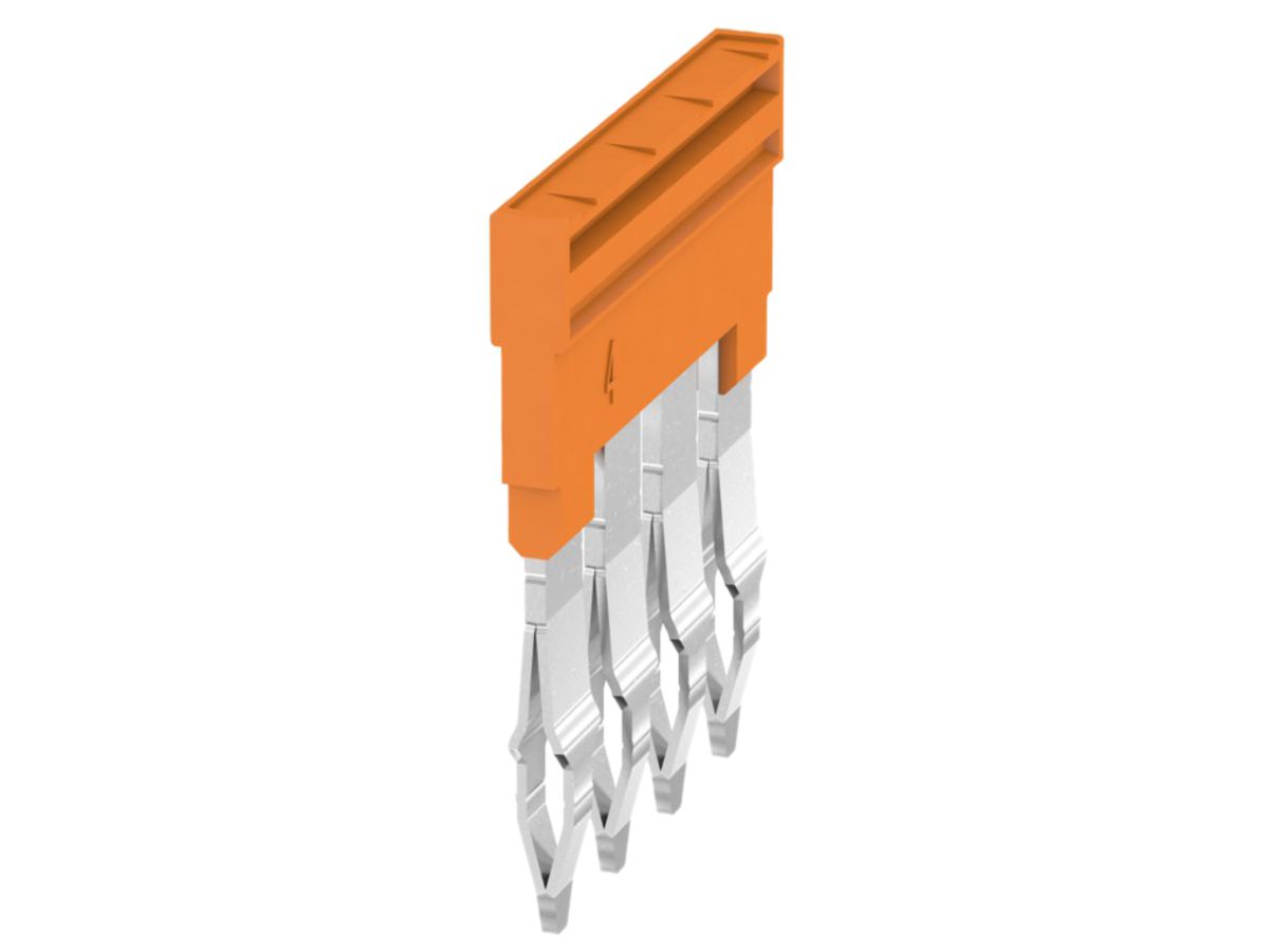 Querverbinder Weidmüller ZQV 4N/4 gesteckt 4L 6.1mm isoliert 32A orange