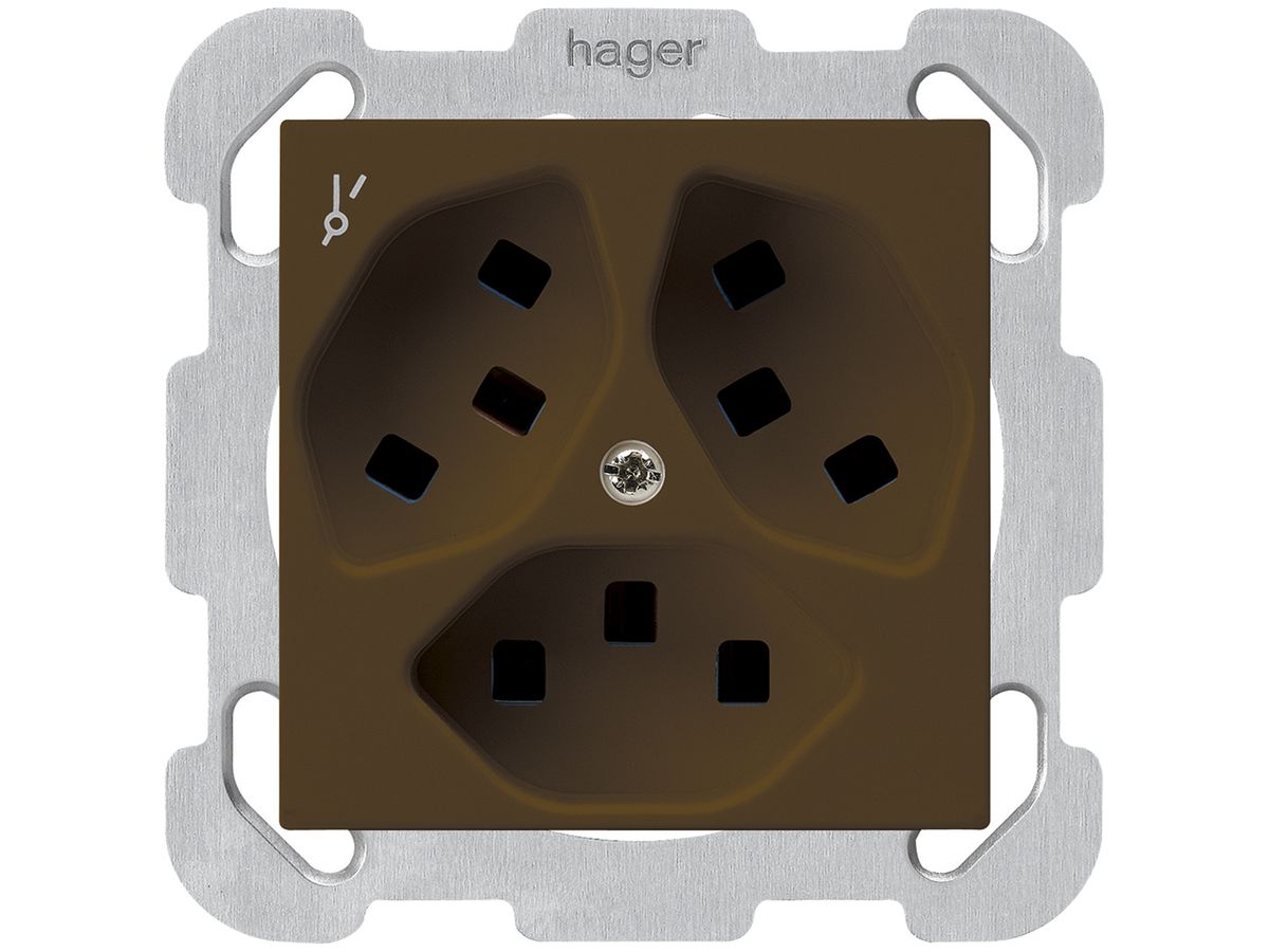 UP-Steckdose Hager kallysto 3×T23 1×S B braun