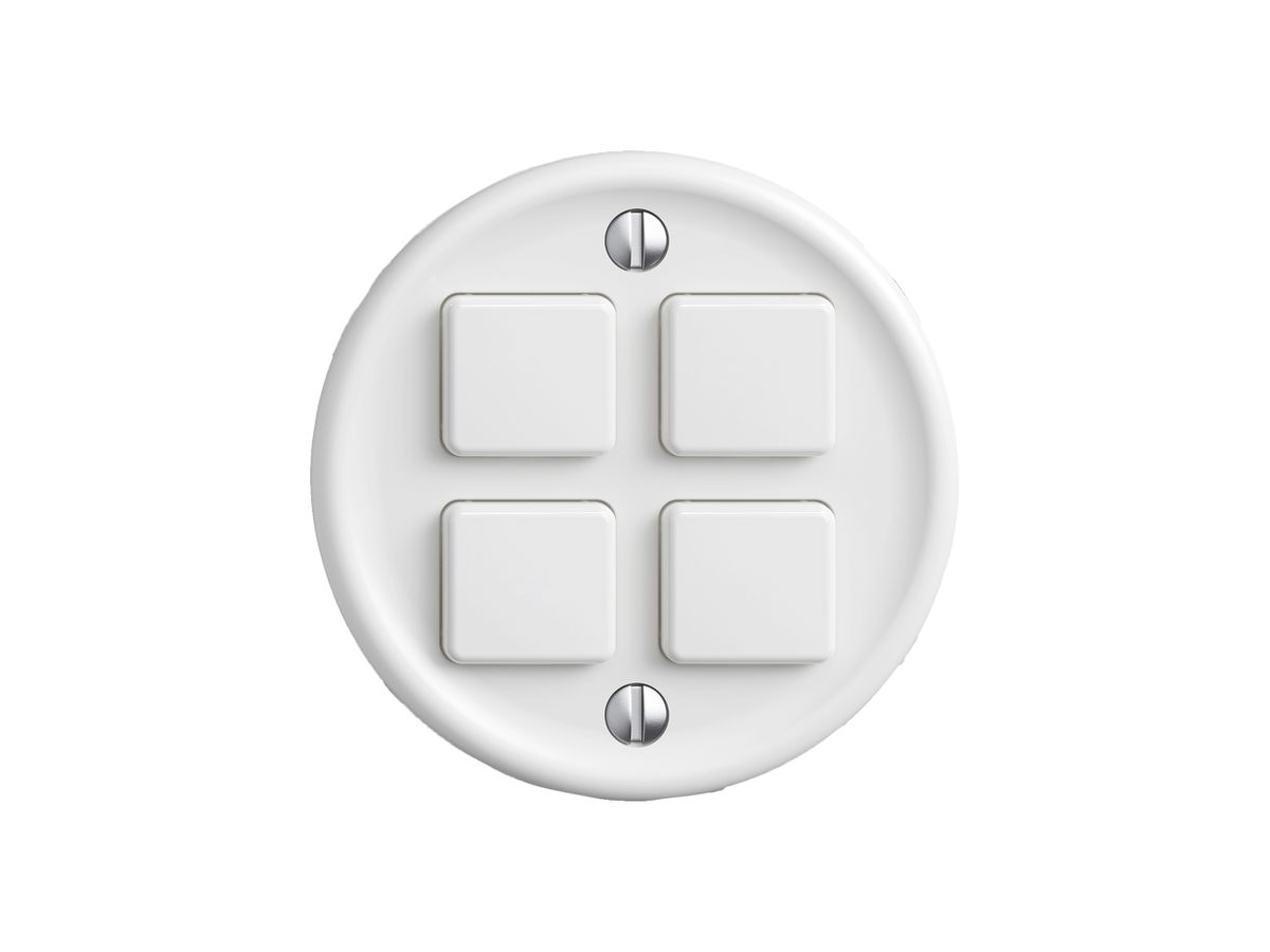 Abdeckset STANDARDdue KNX/Wiser SNAPFIX® Schalter/Taster f.4 Tasten ws