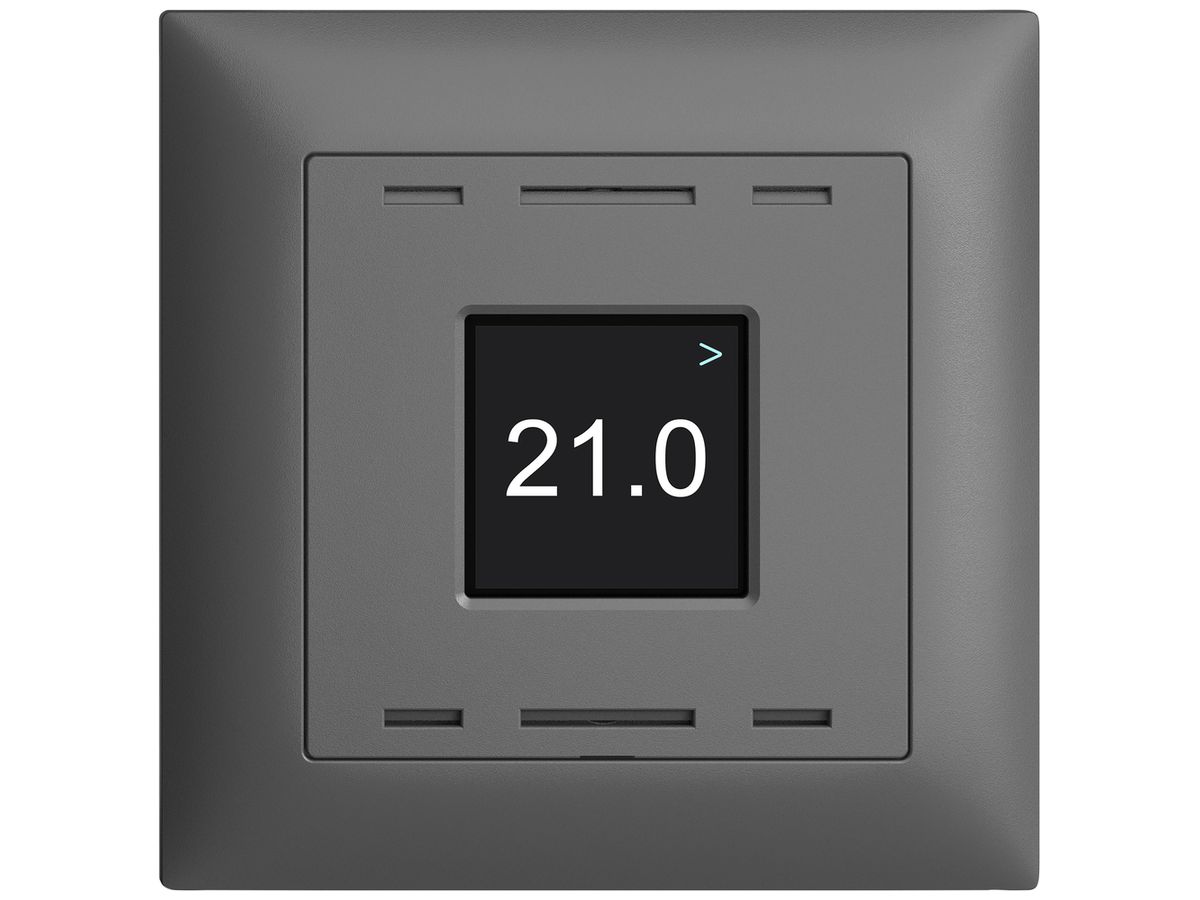 UP-Raumtemperatursensor EDIZIOdue Wiser CO2 230V 5…30°C dunkelgrau