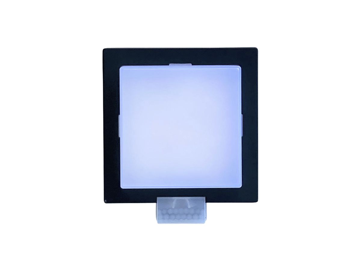 LED-Wandleuchte Z-Licht Cube PIR 4.5W 500lm 3000K IP65 120×136mm anthrazit