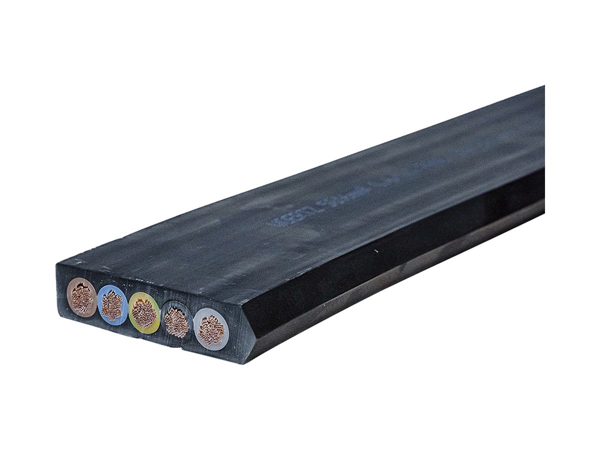 Flachkabel Woertz 5×16mm² halogenfrei schwarz UV B2ca
