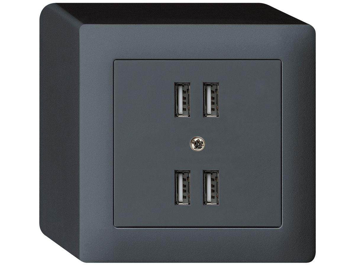 AP-Steckdose 4×USB kallysto Q 2400mA anthrazit