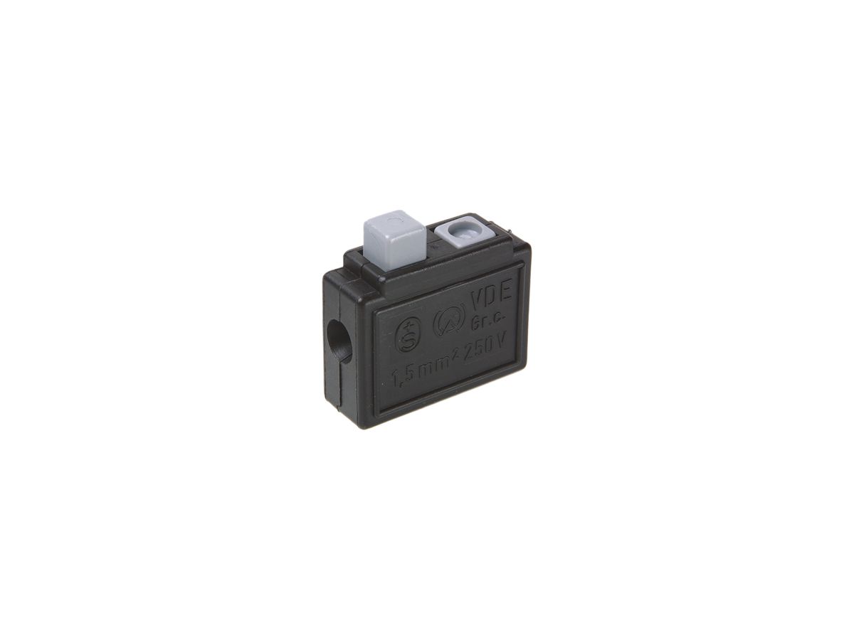 Federzugklemme Woertz 0.75…1.5mm² 10A 250V Federzuganschluss 2×1 schwarz