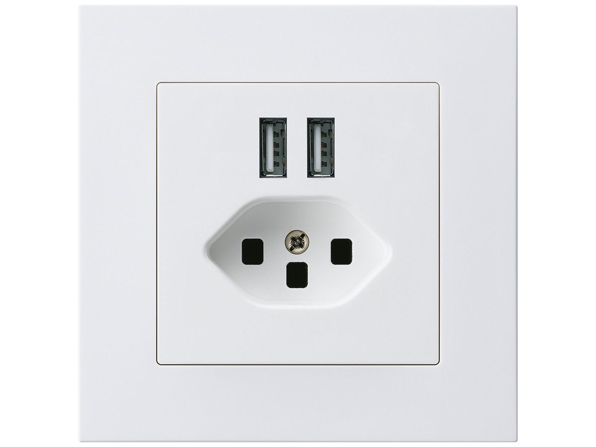 UP-Steckdose 2×USB & T23 kallysto.pro 2400mA weiss