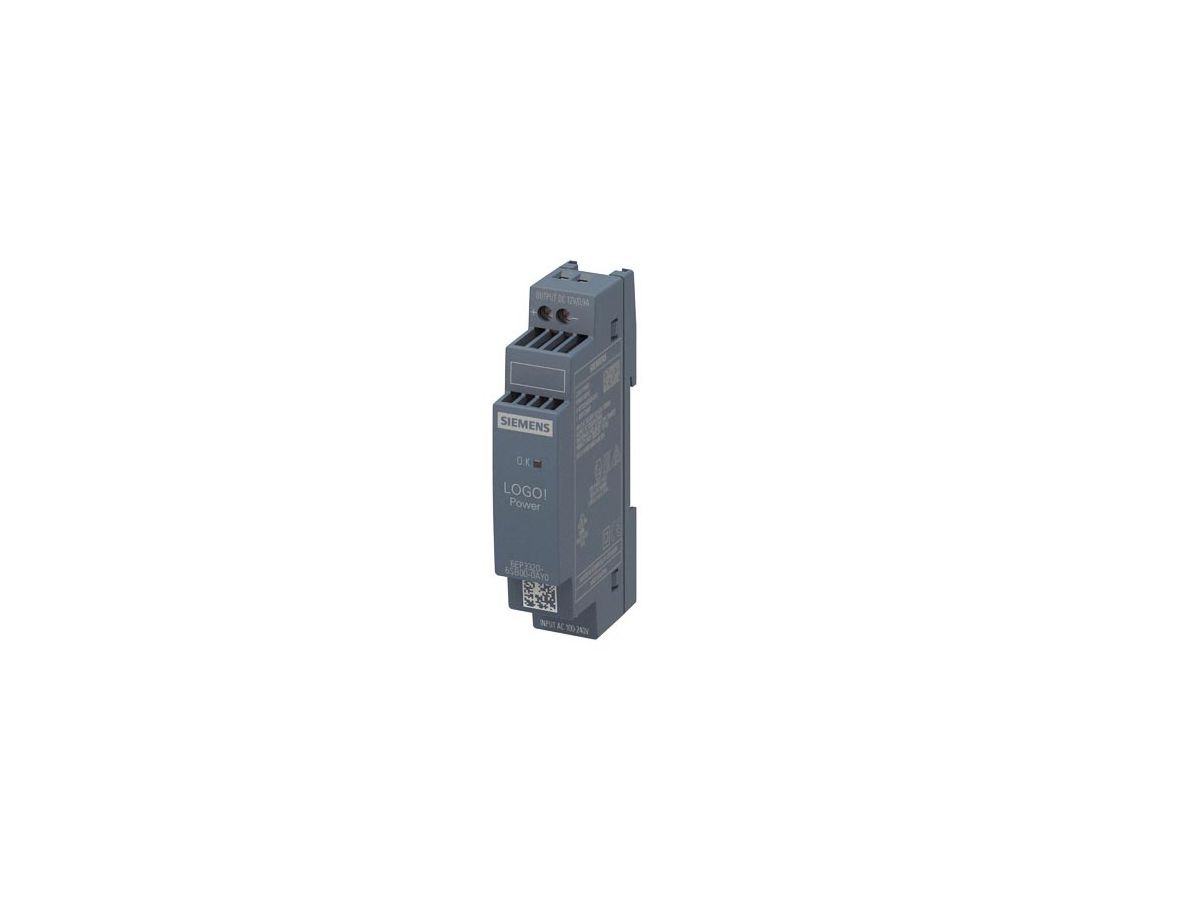 Stromversorgung Siemens LOGO!POWER, IN:100…240VAC, OUT:12VDC/0.9A, 1TE
