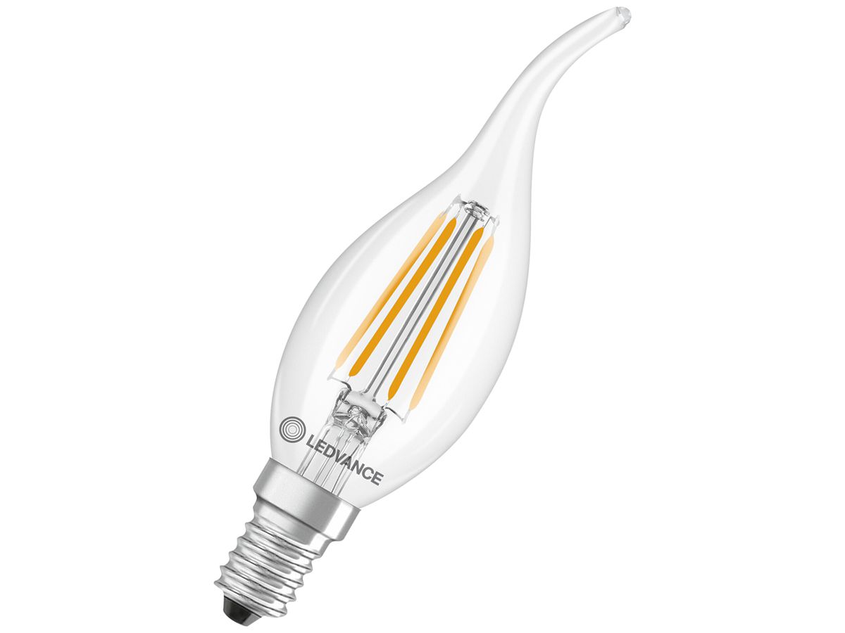 LED-Lampe LEDVANCE CLASSIC BA E14 3.4W 470lm 827 BA11 klar Ø35×121mm