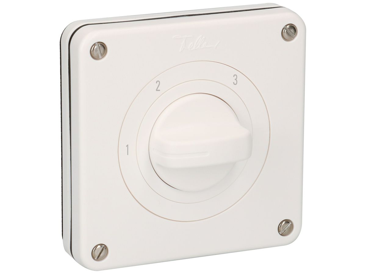 UP-Drehschalter AWAG NEVO Stufenschalter 1-polig 20A 690V 87×87mm weiss