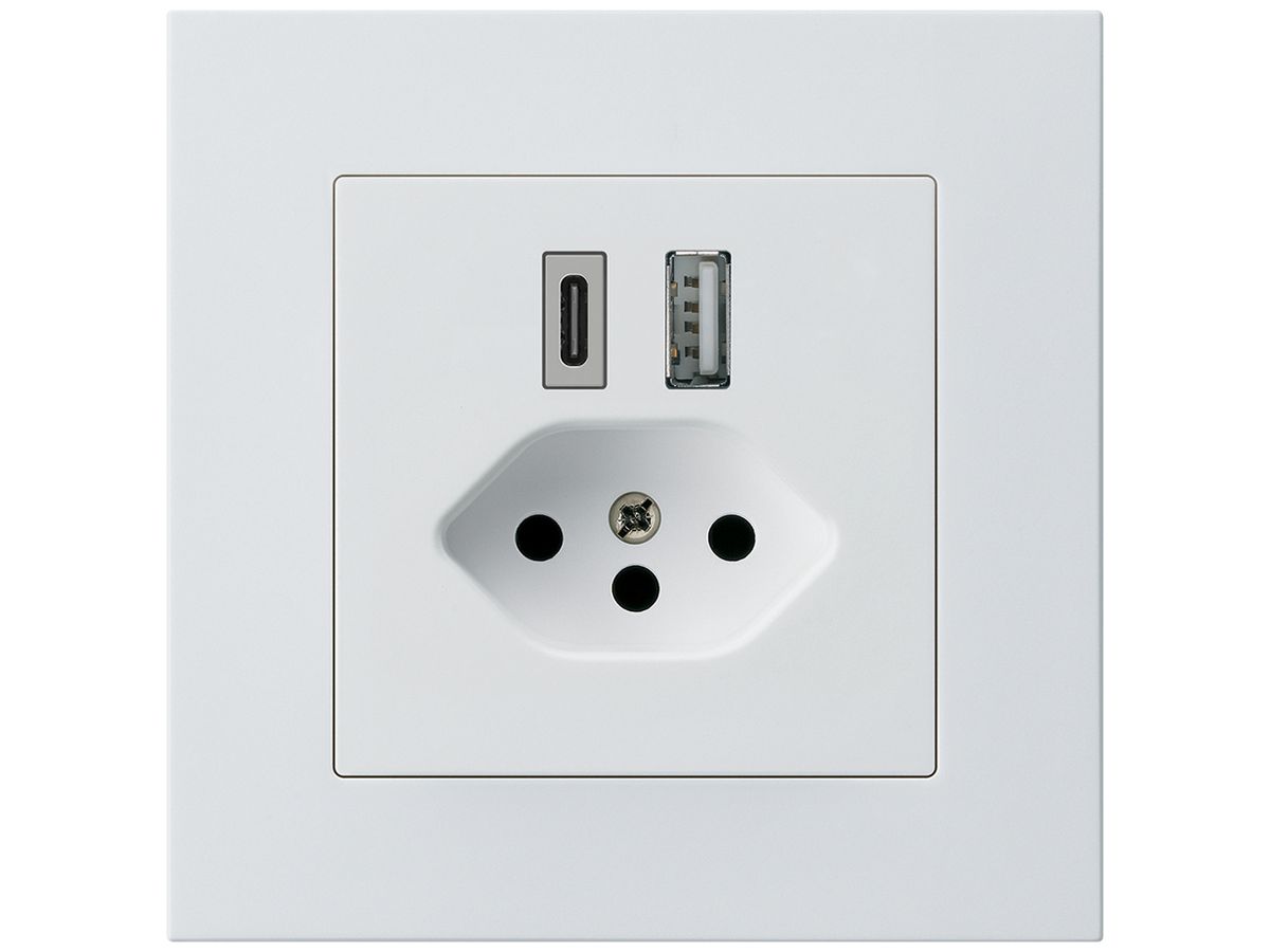UP-USB-Ladesteckdose kallysto.pro 18W PD 1×Typ A 1×Typ C T13 weiss