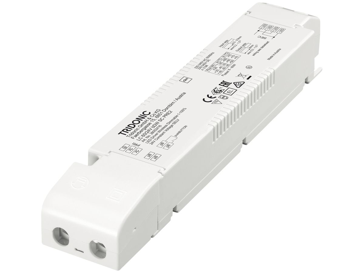 LED-Konverter basicDIM LC 60/24V bDW SC PRE2 SP 24V, 60W, 43×30×225mm