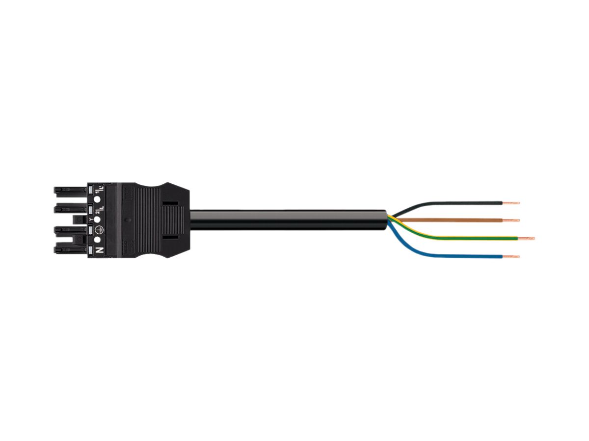 Anschlussleitung WAGO 4×1.5mm² Bu 8m schwarz