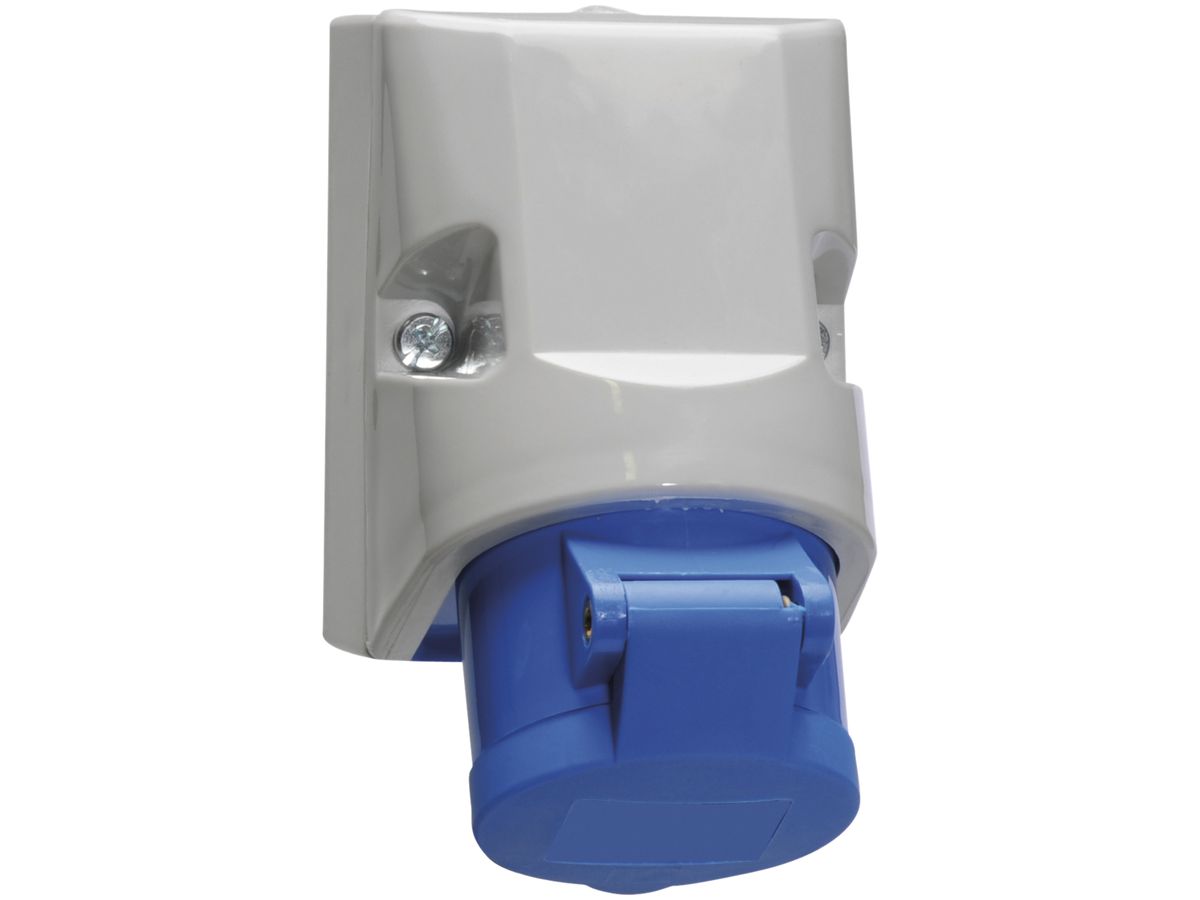 AP-Steckdose CEE Bals 3P 16A 230V 6h blau IP44 vernickelt Quick C.