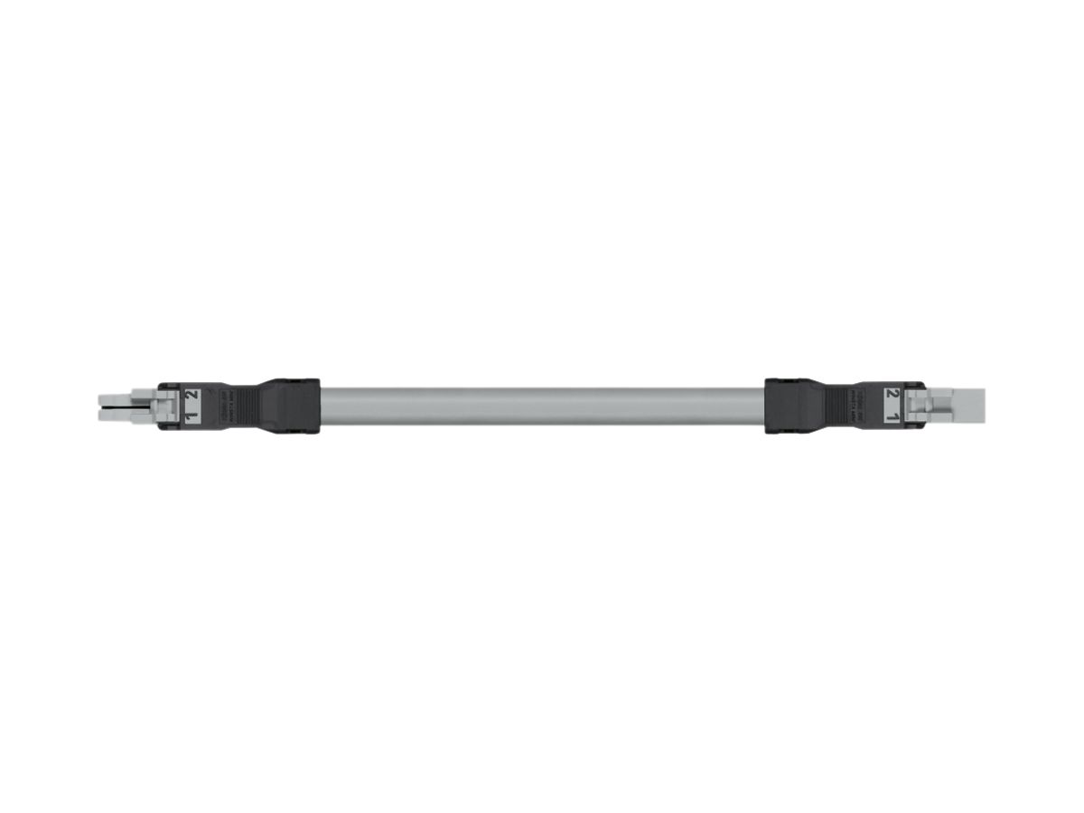 Verbindungsleitung WAGO 2×1.5mm² 16A 250V 2m Cod.B Buchse-Stecker grau