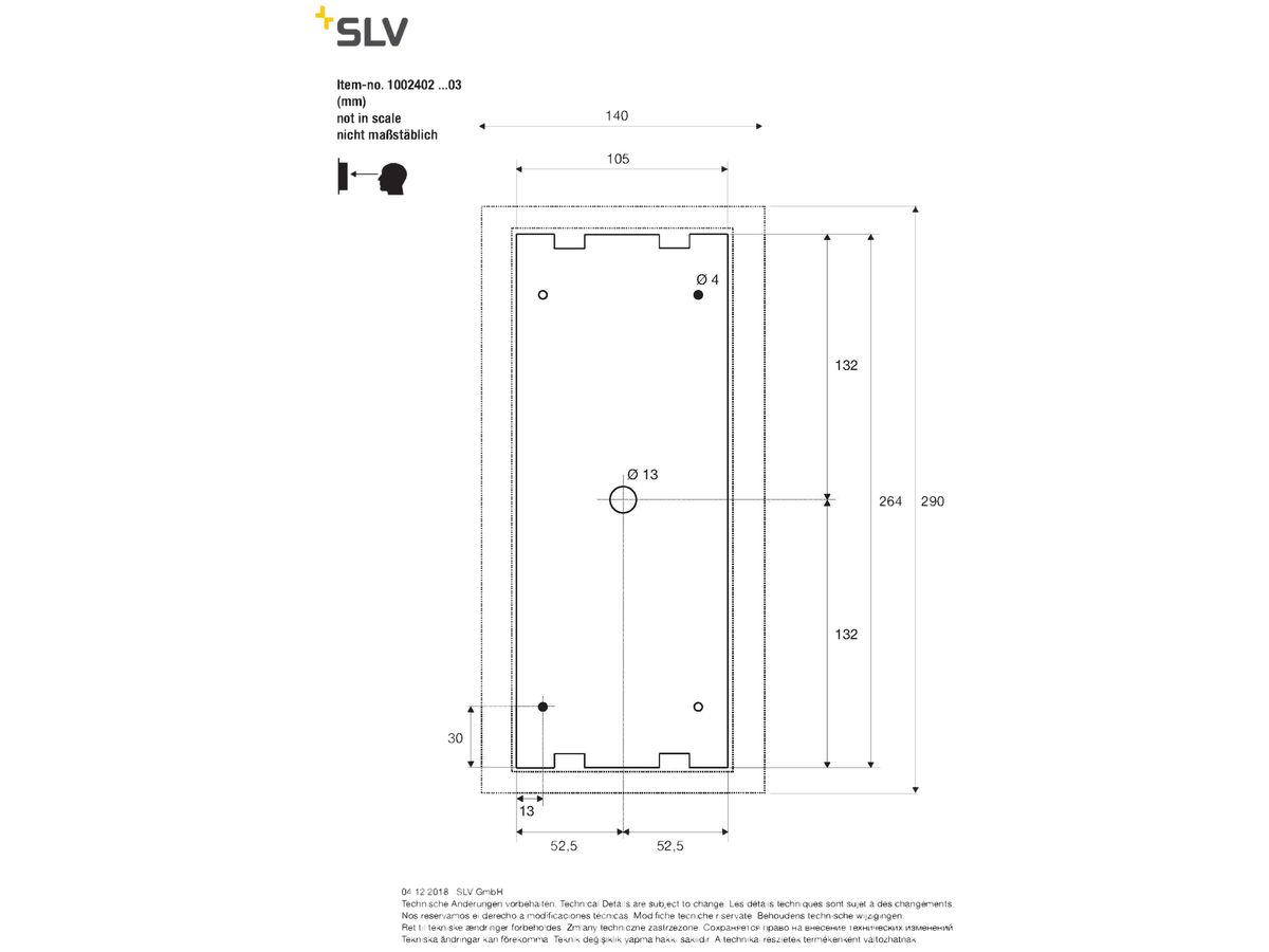Wandleuchte SLV QUADRULO SENSOR WL 15W IP44 290×140×160mm anthrazit