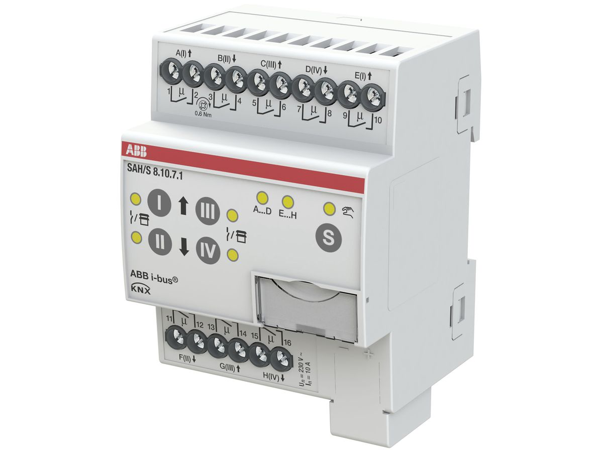 REG-KNX-Kombischaltaktor ABB SAH/S8.10.7.1, 8-fach, 10A