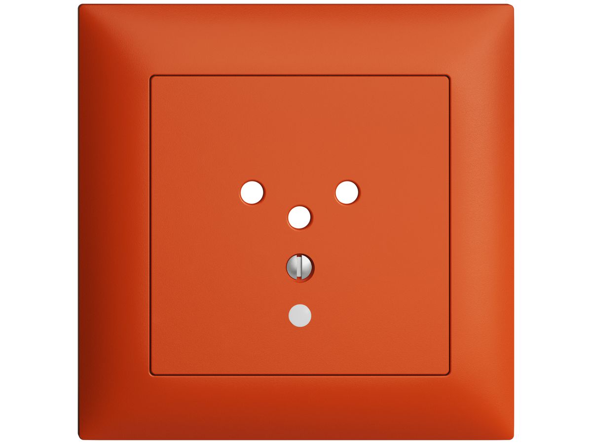 UP-Frontset EDIZIOdue T12 orange 88×88mm mit Linse für Steckdose