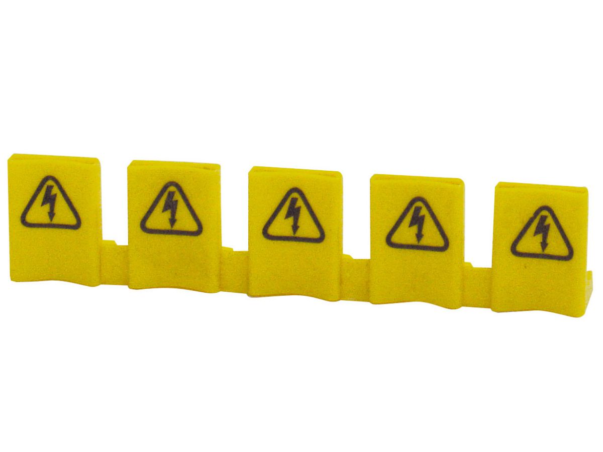 Berührungsschutzkappe Schrack gelb - für 5 Module