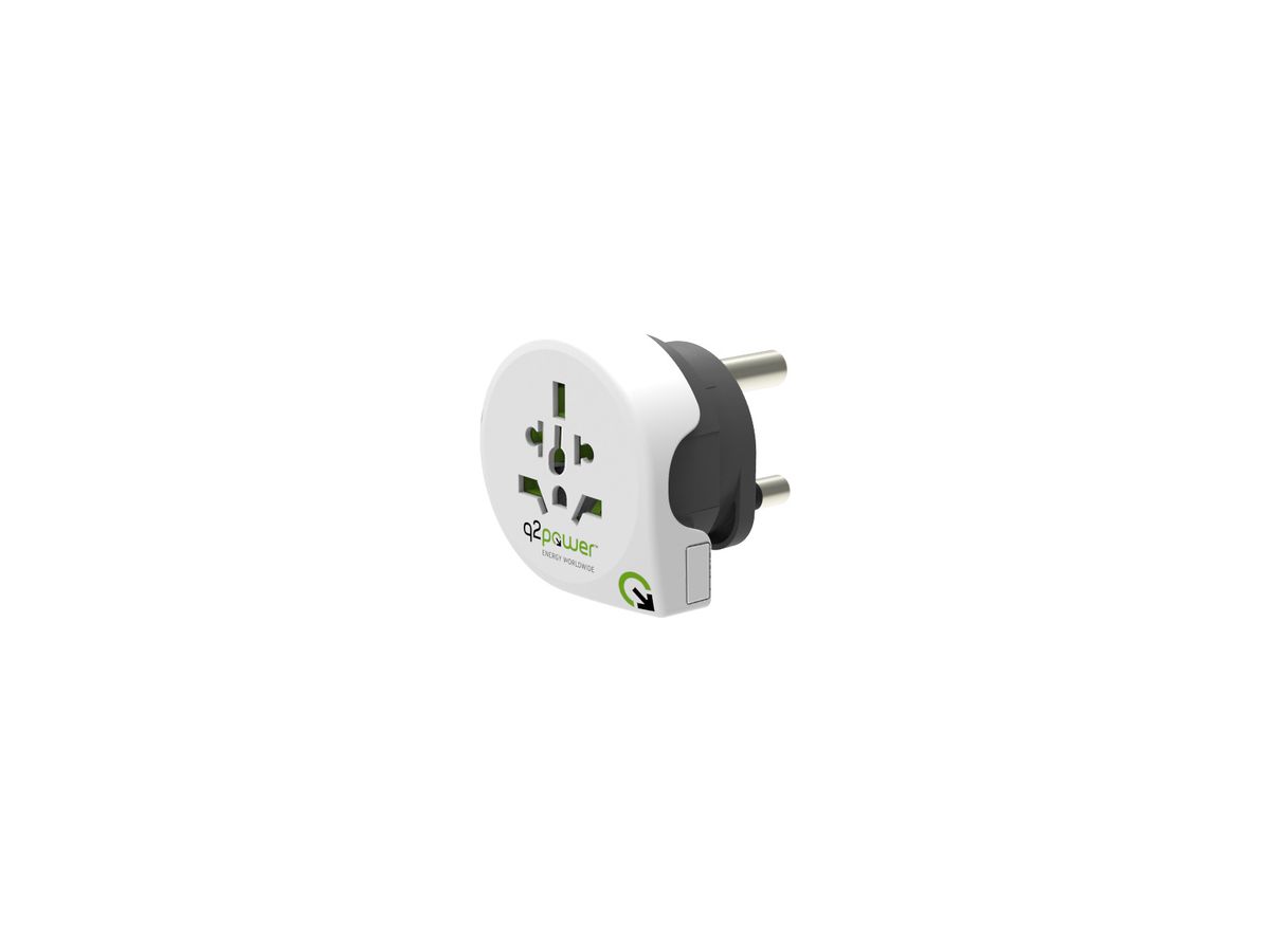 Reiseadapter Q2Power 10A AUS/I/UK/CH/USA/Schuko Stecker Südafrika ws