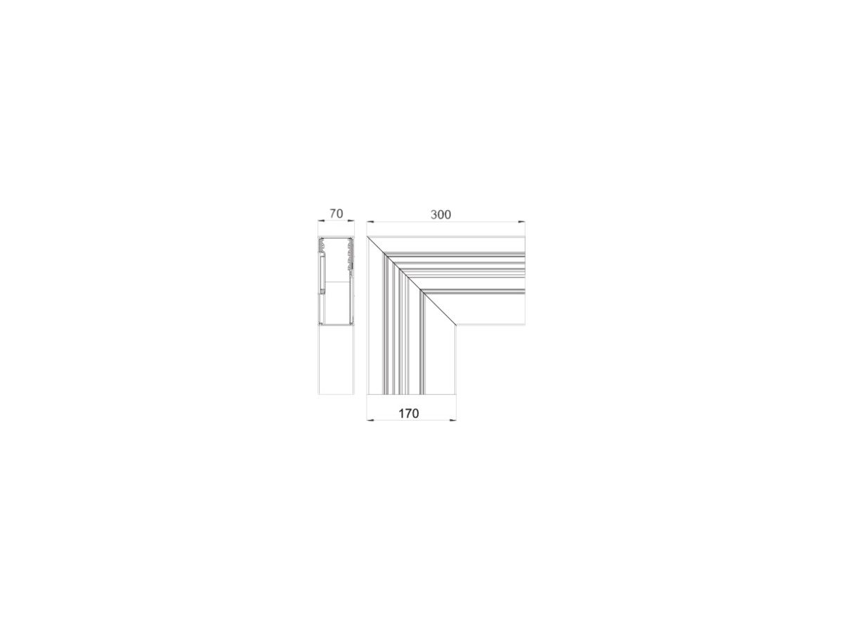 Flachwinkel Bettermann GEK-A fallend 70×170mm alu