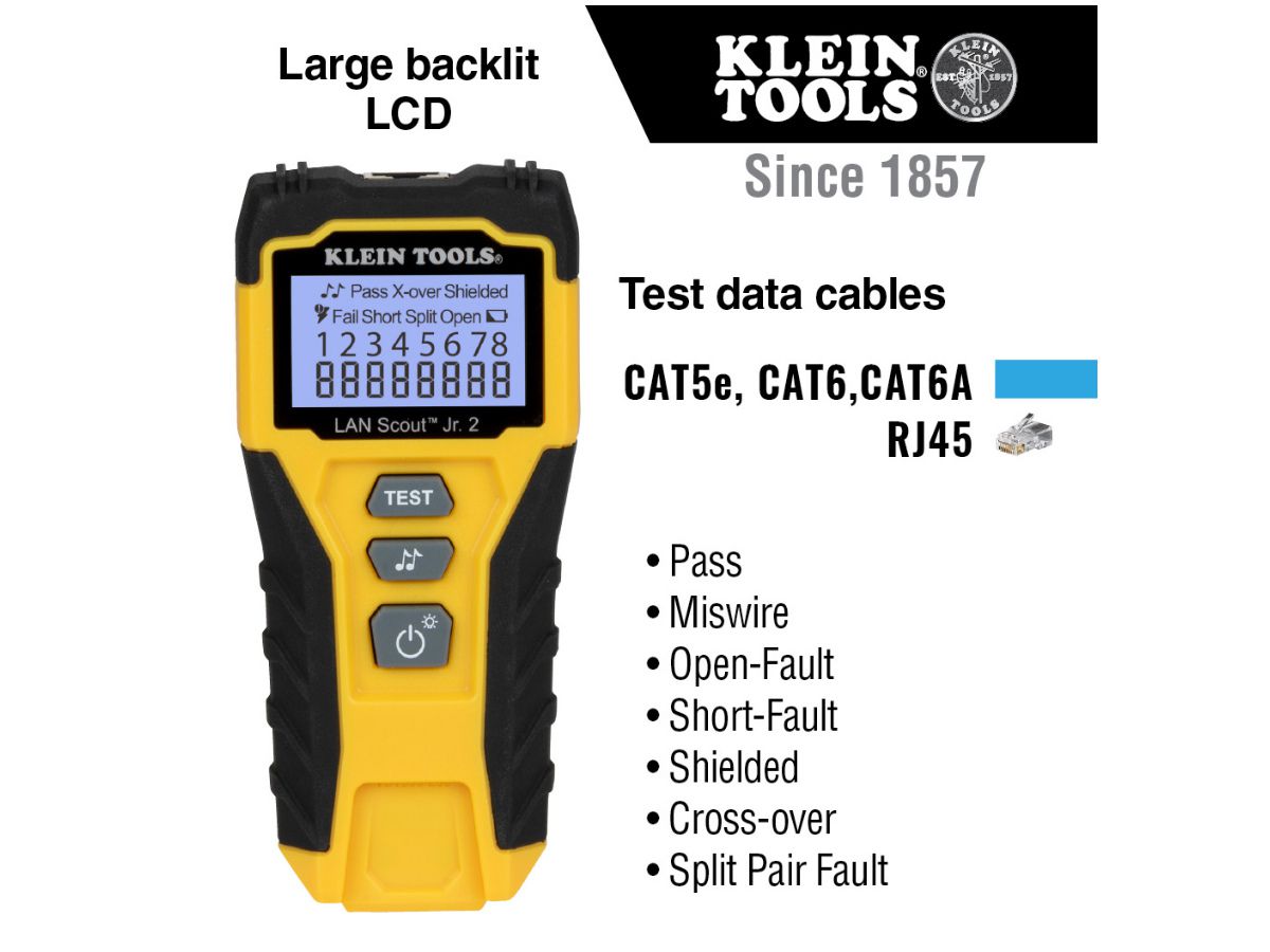 Kabeltester LAN-Scout Jr.2 gb/sz - RJ45 Cat.5e bis Cat.6A