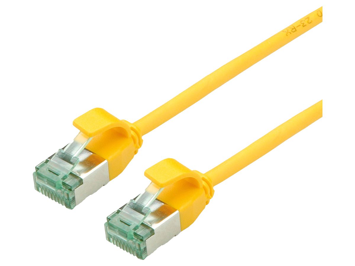 Patchkabel RJ45 ROLINE RM DataCenter slim Kat.6A U/FTP AWG32 TPE gelb 0.3m