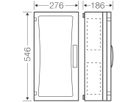 Apparategehäuse Hensel FP 0341 gu.leer m.transp.Türe geschlossen 276×546×186mm