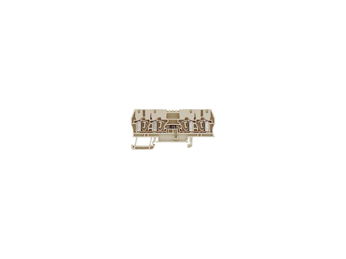 Bauelement-Reihenklemme Weidmüller ZDU 2.5/2X2AN/D+ Zugfeder 2.5mm² TS35 beige