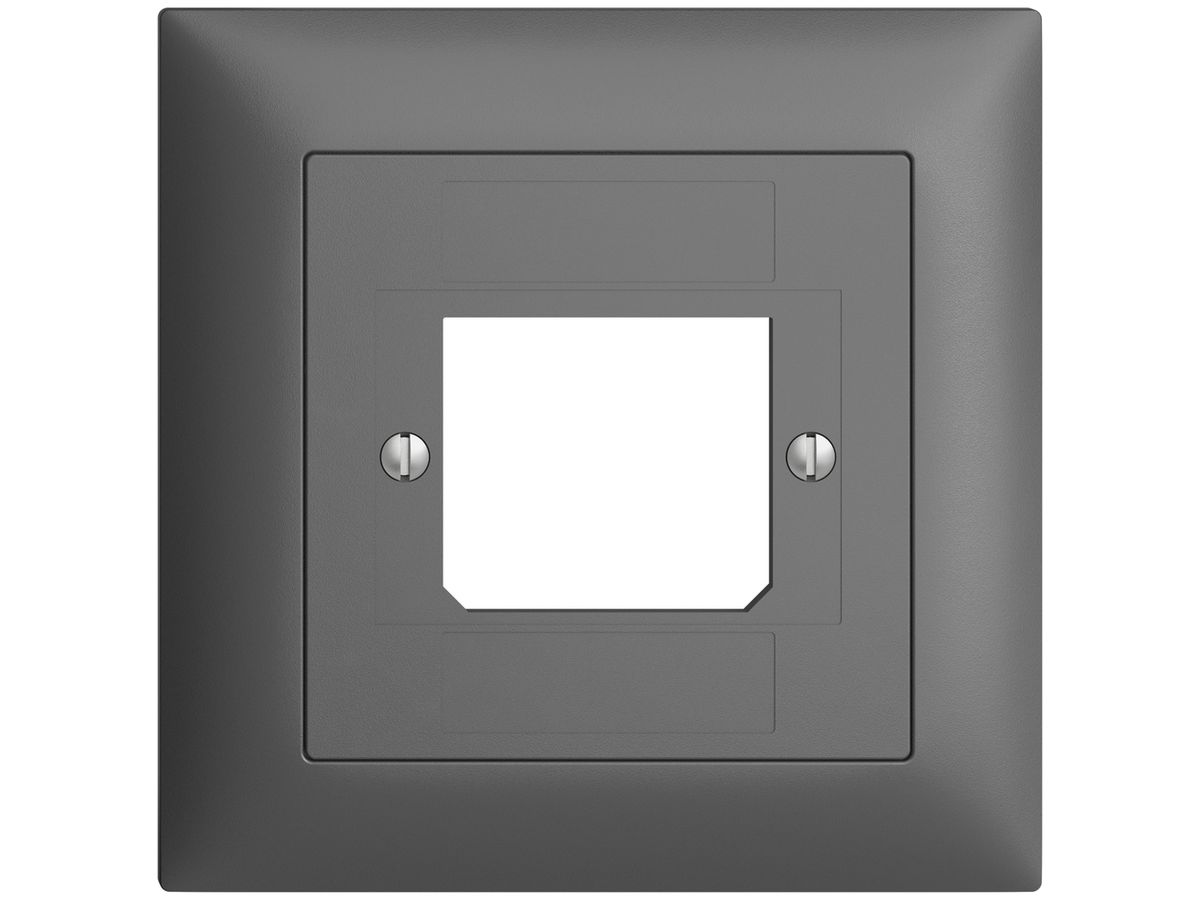 Frontset EDIZIOdue dunkelgrau 88×88mm 1×TT 3×RJ