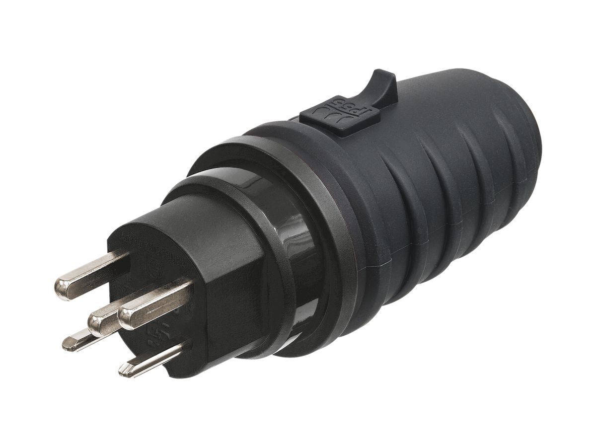 Stecker Steffen T25 IP55 16A 400V, schwarz